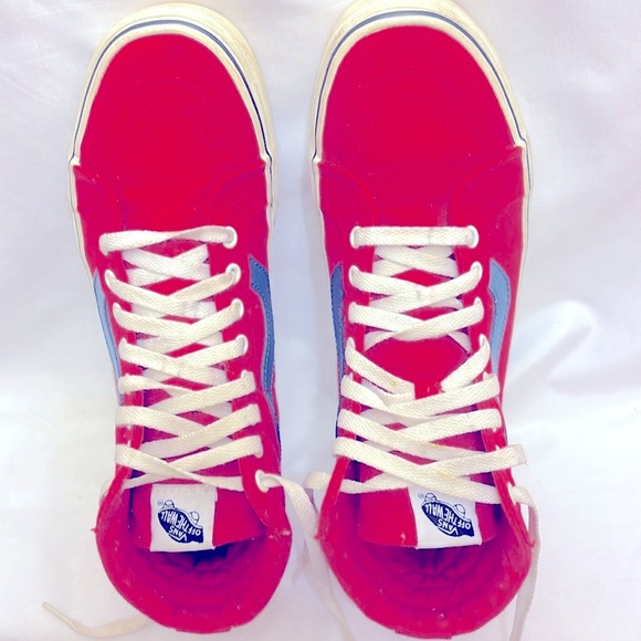 Gently Worn Vans Skateboard Hi Shoes Red US Men 10 - Picture 2 of 8